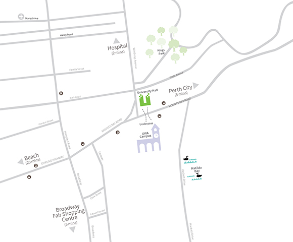 Map of University Hall at 130 Winthrop Ave, Crawley