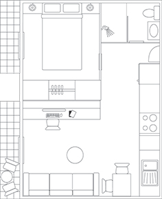 One Bedroom floor plan