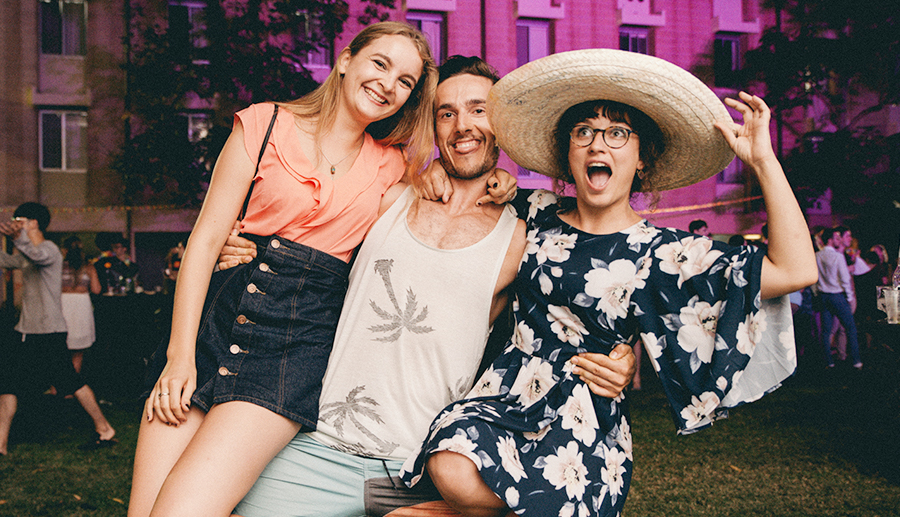 Residents having fun at the commencement ceremony event