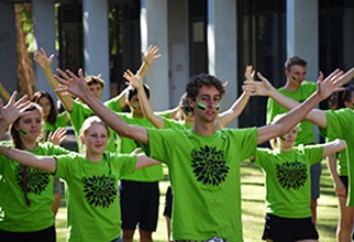 UniHallers dancing at fresher festival