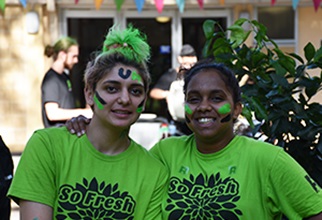 UnIHallers dressed up in face paint for the fresher festival