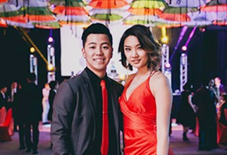 A UniHall couple at the ball