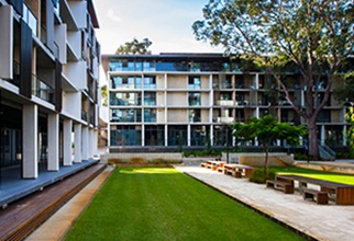 View of the lower quad and studio rooms