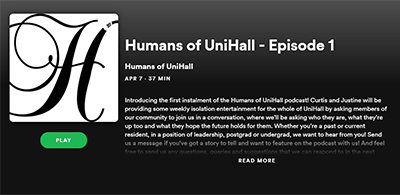 Image of the Humans of UniHall podcast page